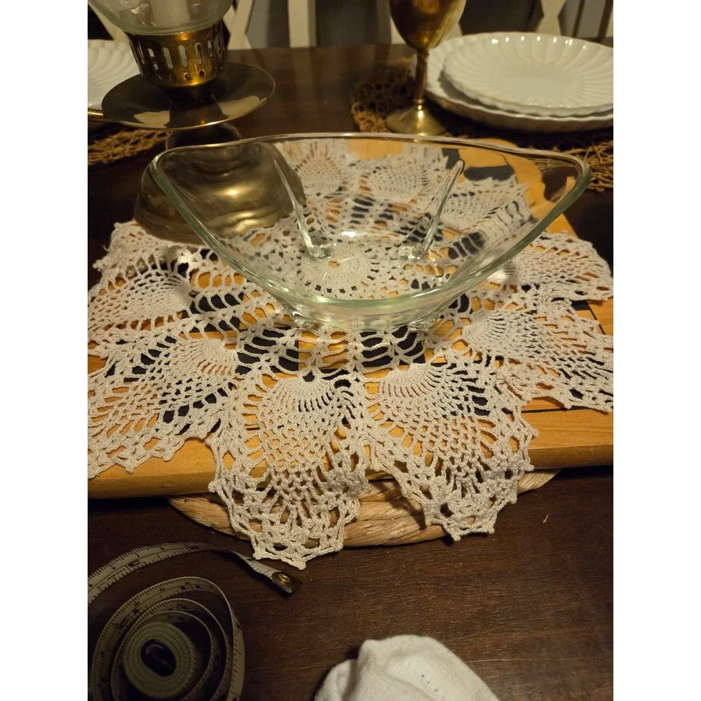 Vintage Anchor Hocking Swedish Modern Clear Glass Bowl